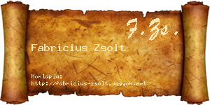 Fabricius Zsolt névjegykártya